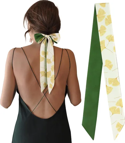 Women's Designer Neckerchief Handbag Handle Ribbon Fashion Scarf Flower Printed Hair Tie