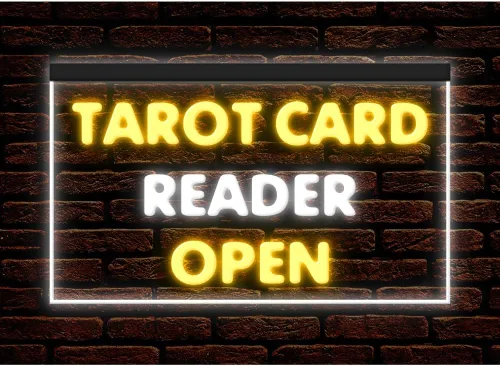 Miniatura 11 de 180087 Lector de cartas de tarot psíquico abierto tienda decoración ventana pantalla LED luz neón letrero (12 x 8 pulgadas, verde)
