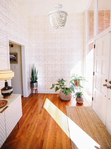 Miniatura 4 de Candelabro blanco pequeño con cuentas de madera, lámpara de techo semiempotrada, 3 lámparas bohemias para dormitorio, cuarto de bebé, sala de estar