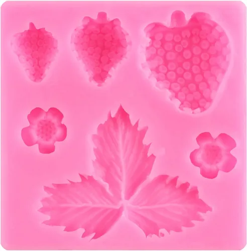 Miniatura 9 de ZiXiang Molde de silicona de fresa, hojas de fresa, moldes de fondant para decoración de pasteles de frutas, decoración de cupcakes, arcilla Estilo a