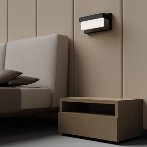 Miniatura 5 de Aplique de Pared Negro Luz de Pared con Interruptor de Encendido/Apagado 8 pulgadas Lámpara de Pared LED Pantalla Acrílica 4000K Aplique Iluminación