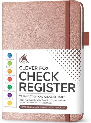 Miniatura 21 de Clever Fox Libro de registro de cheques – Registro de transacciones de lujo, libro de contabilidad contable, registro de cheques y libro de registro