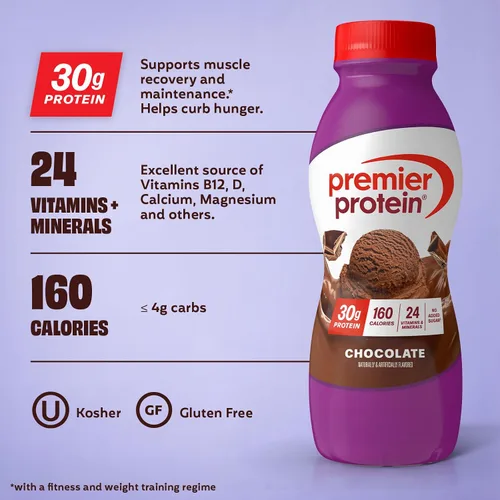 Miniatura 6 de Premier Protein - Batido de proteína, paquete de variedad de 8 sabores, 30 gramos de proteína, sin azúcar añadida, 24 vitaminas y minerales