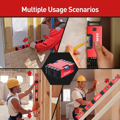 Miniatura 6 de Nivel plegable multifunción de Saker, herramienta niveladora de 28 pulgadas, regalos para hombres, herramientas de carpintería de medición