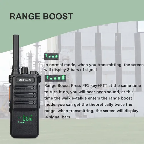 Miniatura 6 de Retevis RB89 Radio de 2 vías de largo alcance, Walkie Talkie de alta resistencia, inalámbrico, alta potencia, 700,000 pies cuadrados/50 pisos