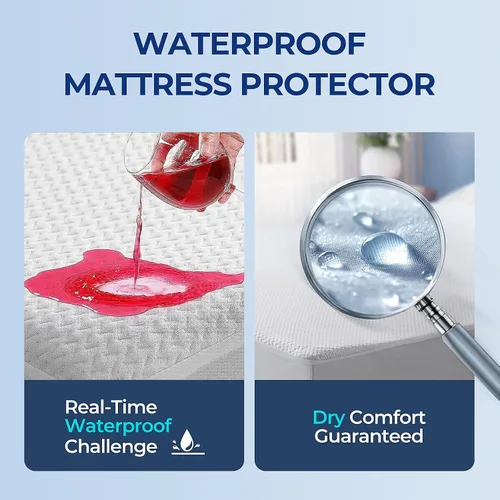 Miniatura 4 de TASTELIFE Protector de Cama Gemela Impermeable, Funda de Colchón Ultra Suave y Transpirable con Bolsillo Profundo Ajustable de hasta 8"-21