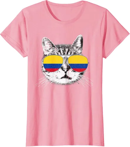Miniatura 16 de Camisa de bandera de Colombia, orgullo colombiano, gato, hombres, mujeres, niños, camiseta de regalo