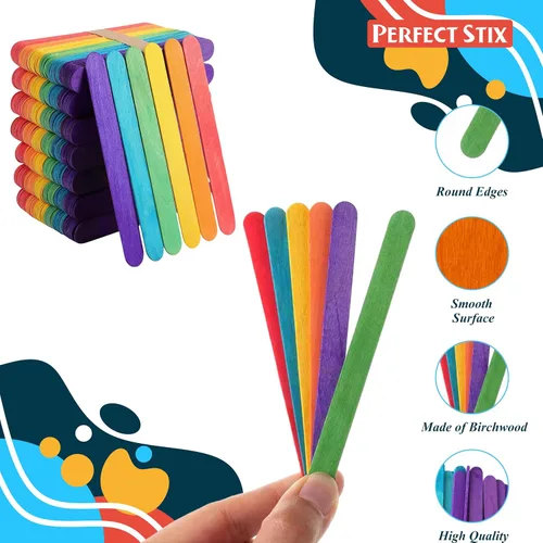 Miniatura 4 de Palitos de manualidades de 4.5" de color/Palitos de paleta/Manualidades de 3/8" - Paquete de 1,000