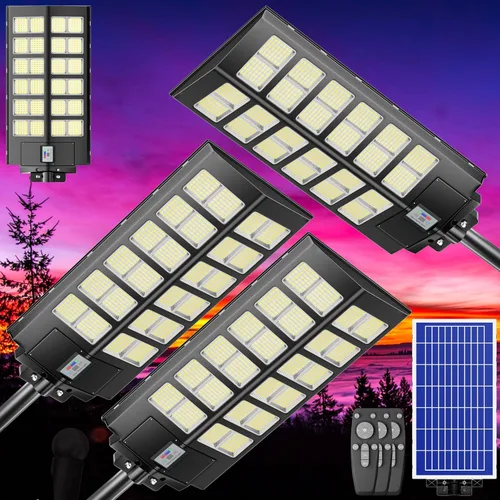 Miniatura 13 de Luz solar de calle, 8000 W, 7000 K, 480000 lúmenes, 1152 luces LED solares de estacionamiento del anochecer al amanecer, luces solares al aire