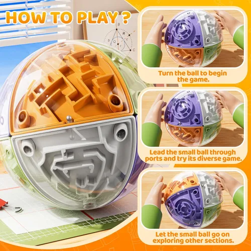 Miniatura 5 de Rompecabezas de bola 3D para niños de 5-8, 8-12, juego de combinación de colores, juguete para niños con razonamiento lógico, juguetes