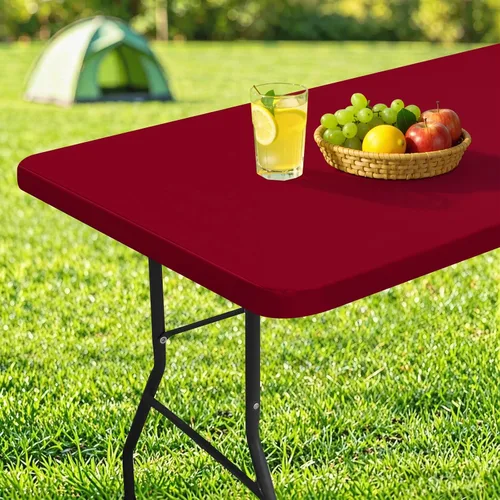 Miniatura 34 de homing Mantel cuadrado ajustable de poliéster impermeable, protector de mesa lavable para picnic, campamento, al aire libre (negro, 34 x 34 pulgadas)