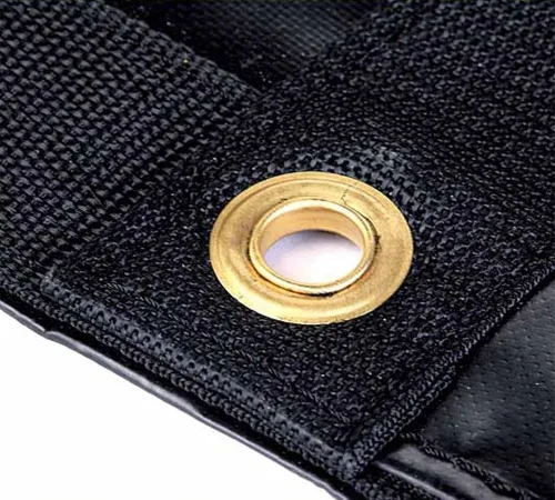Miniatura 8 de Mytee Products Lona de vinilo de asfalto negro de 7 pies 6 pulgadas x 15 pies con doble bolsillo y ojales, lona de vinilo impermeable de 18 onzas