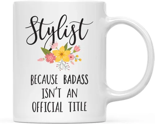 Miniatura 47 de Andaz Press Taza de café de 11 onzas, regalo de broma, tía porque Badass no es un título oficial, gráfico floral, 1 paquete
