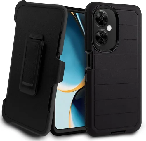 Miniatura 10 de Jackpotwireless - Funda para OnePlus Nord N30 5G, de cuerpo completo, resistente, de doble capa, a prueba de golpes, con soporte y protector de Negro