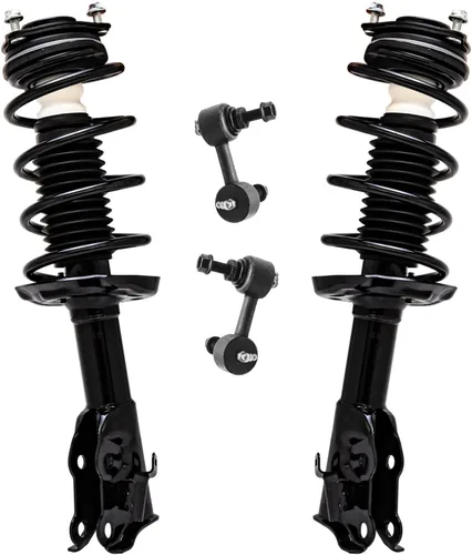 Miniatura 58 de Detroit Axle - Kit de 4 barras estabilizadoras delanteras para Ford F-150 2021 2022 2023 2024, 2 puntales con resorte helicoidal, 2 eslabones