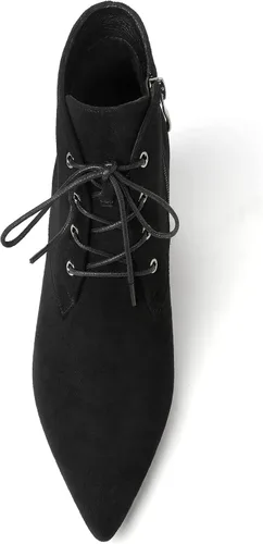 Miniatura 4 de Eldof Botines de mujer con tacón bajo y grueso, puntera puntiaguda, con cordones, cómodas botas para caminar
