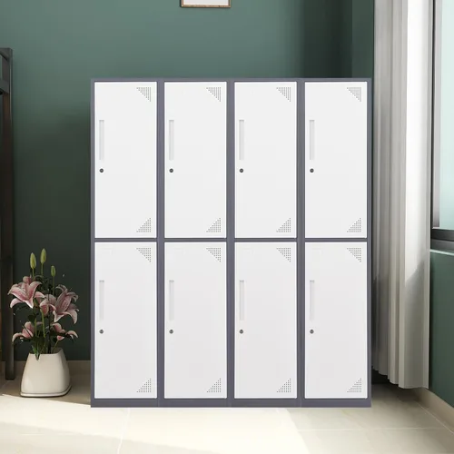 Miniatura 9 de Yizosh Taquillas de metal para empleados con llaves, armario de almacenamiento de 71 pulgadas con 2 puertas, armario alto de acero para gimnasio
