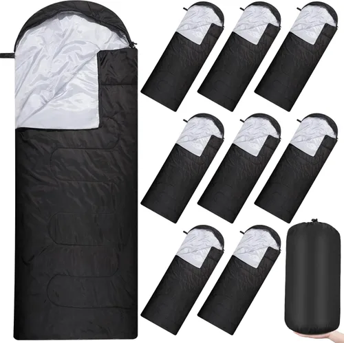 Macarrie 10 Piezas Sacos de Dormir al Por Mayor para Donación a Personas Sin Hogar Refugio Adultos 0 Grados Sacos de Dormir Impermeables con Saco de