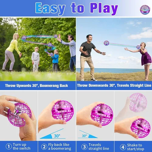 Miniatura 2 de Juguetes de esfera voladora, esfera de nebulosa flotante Galaxy Ball 2024, esfera voladora controlada a mano, boomerang galáctico iFly, spinner