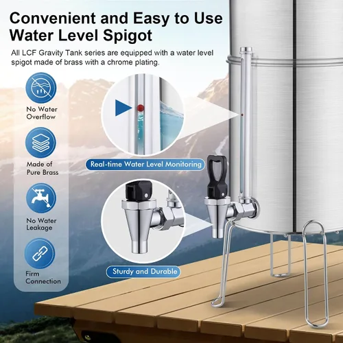 Miniatura 5 de Sistema de Filtración de Agua por Gravedad IceJoy 2.25 Galones - Sistema de Encimera de Acero Inoxidable 304, Reducción de Cloro, Certificación