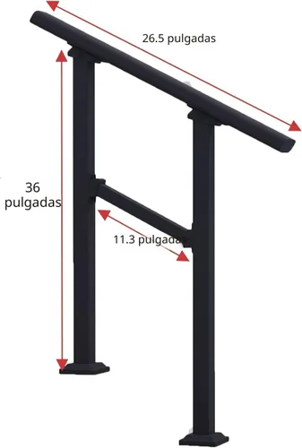Miniatura 2 de Barandillas de mano para escalones al aire libre, pasamanos de escalera de 2 escalones y barandilla de escalera interior, barandillas Metty Metal
