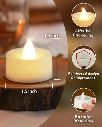 Miniatura 5 de Homemory Paquete de 100 velas LED sin llama que funcionan con pilas, velas eléctricas falsas de más de 200 horas para votivo, Halloween, Ofrenda