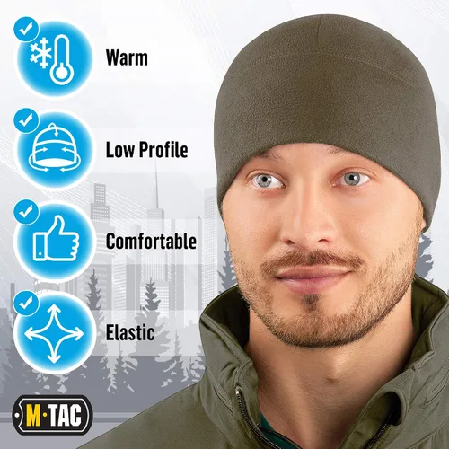 Miniatura 3 de M-Tac Gorra de reloj de forro polar - Gorro táctico militar del ejército gorro de invierno