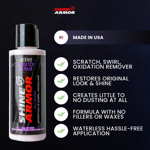 Miniatura 3 de SHINE ARMOR Removedor de Arañazos para Coche, Protección y Eliminación de Remolinos, Abrillantador 4oz