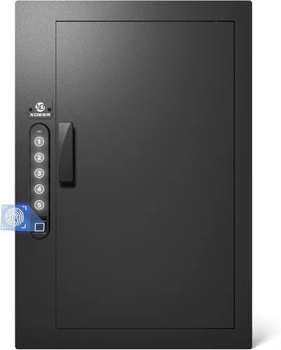 Miniatura 2 de XDeer Caja fuerte de seguridad de pared plana oculta en la pared, caja fuerte biométrica oculta para huellas dactilares, cajas fuertes electrónicas