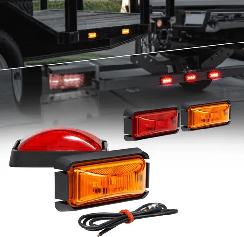 Miniatura 15 de TRUE MODS 2 piezas 2.5" Luz LED roja para remolque con bisel negro [DOT FMVSS 108] [SAE P2PC] [montaje superficial] [impermeable IP67] luces de Rojo