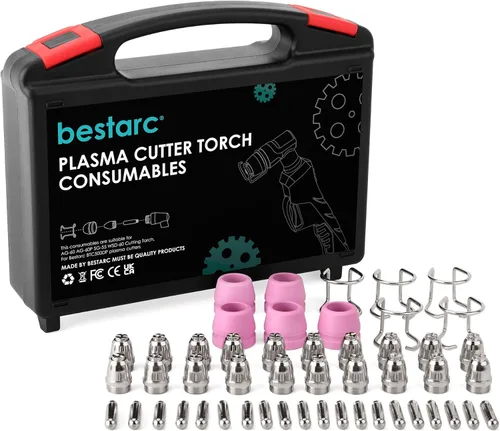 Miniatura 9 de Bestarc - Consumibles de soplete de plasma de soplete, kit de boquillas de punta de soplete de corte de 23 piezas con maleta para BTC500XP