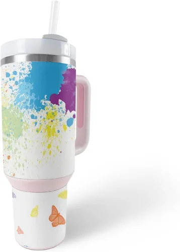 Miniatura 28 de MightySkins Skin - Vaso de vinilo compatible con Stanley The Quencher H2.0 FlowState de 40 onzas, color turquesa sólido, funda protectora, duradera