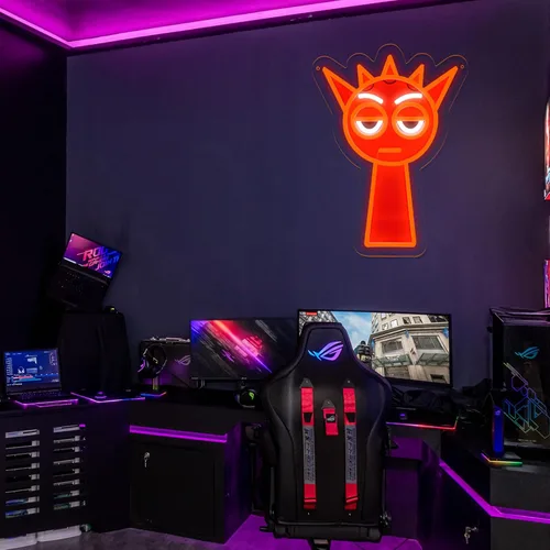 Miniatura 5 de Letreros de neón de juego AHlove para decoración de pared, luces LED de neón de anime para dormitorio, cueva de hombre, regalos de cumpleaños