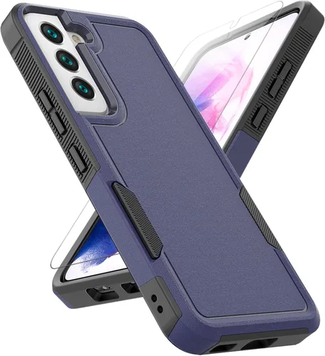 Miniatura 11 de Funda para Samsung Galaxy S22: funda protectora de doble capa resistente para teléfono celular, a prueba de golpes, con protector de pantalla, Negro