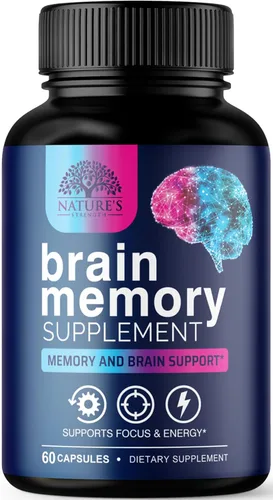 Píldoras de suplemento de memoria cerebral, nootrópicos de fuerza 3X para concentración, claridad y apoyo de enfoque, salud cerebral, vitaminas