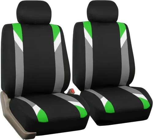 Miniatura 17 de FH Group - Fundas de tela para asientos delanteros bajos de auto con reposacabezas extraíble, ajuste universal, compatible con bolsa de aire