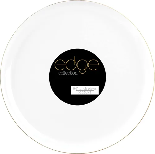 Miniatura 51 de [30 unidades de 8.6 pulgadas] Platos de fiesta de plástico azul oscuro Colección Edge Collection Premium pesado elegante vajilla desechable