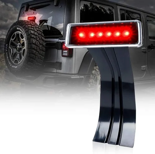 Xprite Luces LED de Tercera Luz de Freno con Lente Transparente, Luz de Parada Trasera de Montaje Alto Compatible con Jeep Wrangler JK 2007-2018
