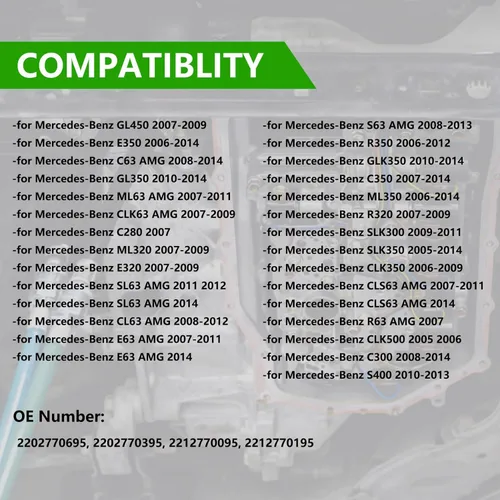 Miniatura 4 de TOP-VIGOR Kit de juntas de cárter de aceite de filtro de transmisión automática para Mercedes Benz GL450 E350 C350 2006 2007 2008 2009 2010 2011