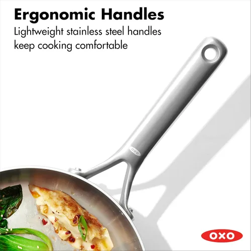 Miniatura 4 de OXO Mira Sartén Saltear Tri-Ply de Acero Inoxidable, 3.25QT Cocina Jumbo con Tapa, Inducción, Multi Revestido, Apta para Lavavajillas y Utensilios