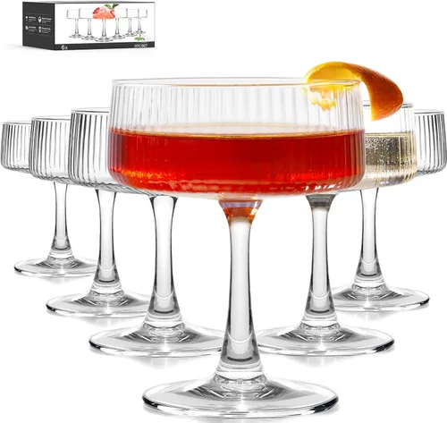 Miniatura 11 de LUNA & MANTHA - Juego de 4 vasos de Martini sin tallo, vasos de cóctel de Martini para Margarita, Manhattan, Cosmopolitan, bar en casa, fiestas
