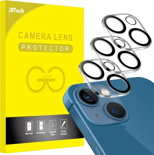 JETech Protector de lente de cámara para iPhone 13 de 6.1 pulgadas y iPhone 13 mini de 5.4 pulgadas, vidrio templado 9H, transparente HD,
