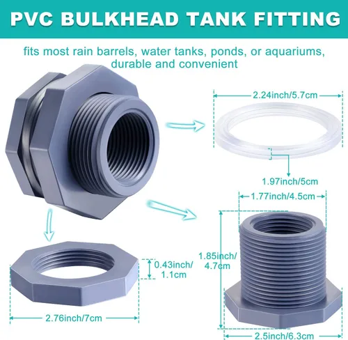 Miniatura 2 de Outus 2 piezas de mamparo de PVC de 1 pulgada, accesorios de mamparo de PVC, mamparo de mamparo de acuario, mamparo de acuario, mamparo de acuario