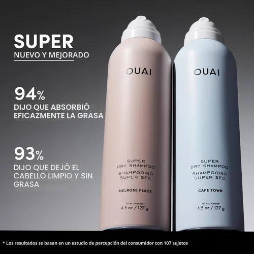 Miniatura 6 de OUAI Champú seco Super Travel Size – Champú seco voluminizador – Absorbe el aceite, la suciedad y el sudor – Se mezcla perfectamente en el cabello
