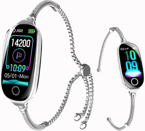 Miniatura 11 de Rastreador de actividad física para mujer, reloj inteligente de fitness con monitoreo del sueño, monitor de frecuencia cardíaca, contador de pasos