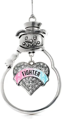 Miniatura 26 de Inspired Silver - Big Sis - Adorno de Navidad plateado - Adorno de árbol de Navidad con dije de corazón con circonita cúbica - Decoración colgante
