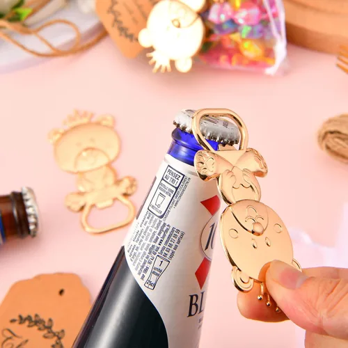 Miniatura 4 de 24 regalos de baby shower para invitados, abrebiberones, regalos de devolución de fiestas o recuerdos con etiquetas de regalo y bolsas blancas