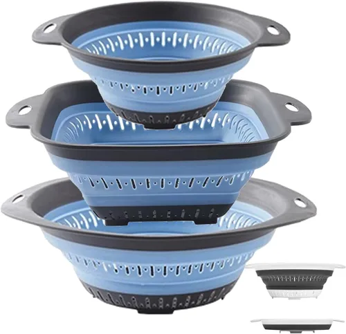 Miniatura 19 de Colador y colador plegable, coladores de silicona y coladores de alimentos, para verduras y frutas, esenciales de cocina