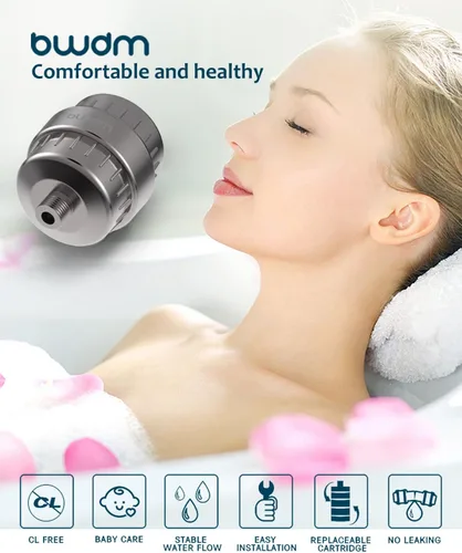 Miniatura 8 de Filtro de ducha de 15 etapas, filtro de agua dura, elimina el cloro, metales pesados y otros sedimentos, el suavizante de agua con vitamina C reduce