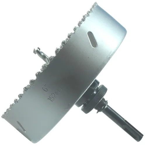 Miniatura 4 de Sierra de agujero HSS con mandril piloto de 2 piezas de alta velocidad para perforar madera y acero, broca de 1/4" de diámetro y eje, broca piloto